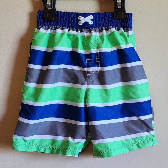 OP - Green, Blue & Gray Boys Swim Trunks Size 2T - Picture 2 of 4